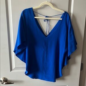 Blue Women's V-Neck Top